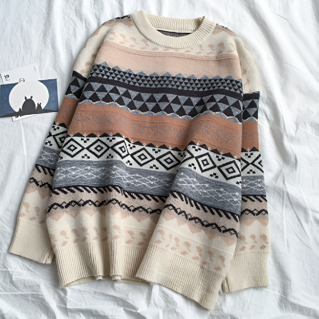 Vintage style premium autumn sweater for men, offering timeless elegance and cozy warmth for chilly days.