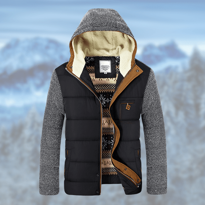 Warm hooded jacket for men, ideal for autumn days with a cozy and stylish design.







