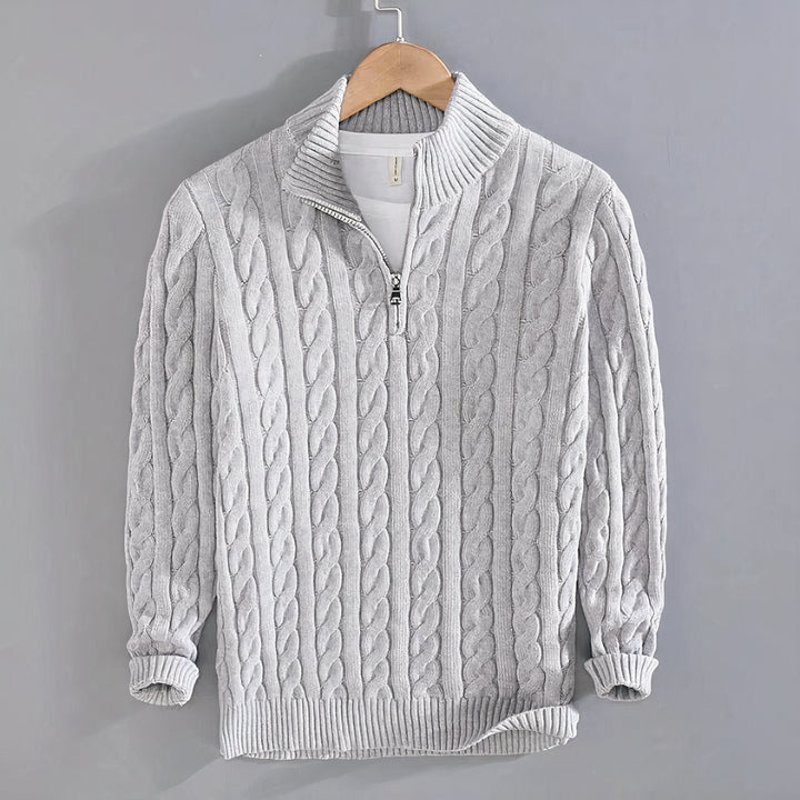  Warm knitted autumn sweater, offering comfort and style for chilly days. Perfect for layering in autumn.